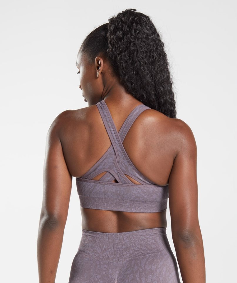 Women's Gymshark Adapt Animal Seamless Sports Bra Purple | NZ 3BRMCI